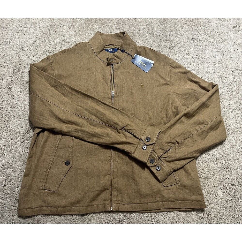 Polo Ralph Lauren Men's Linen-Blend Barracuda Jacket khaki Size XL $268 NWT rare